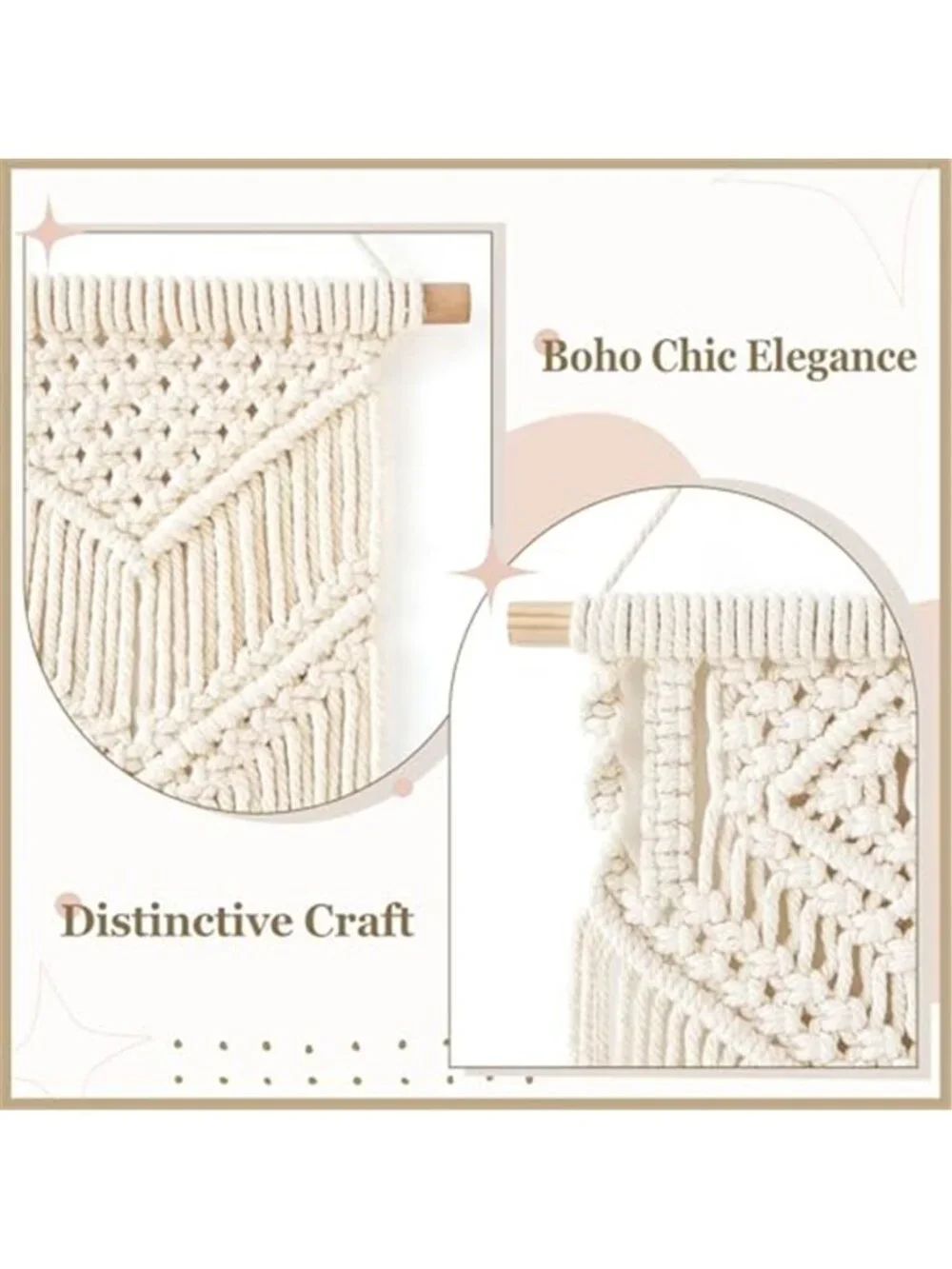Small Macrame Wall Hanging 2 Pcs Woven Tapestry Wall Art Decor - Beautiful